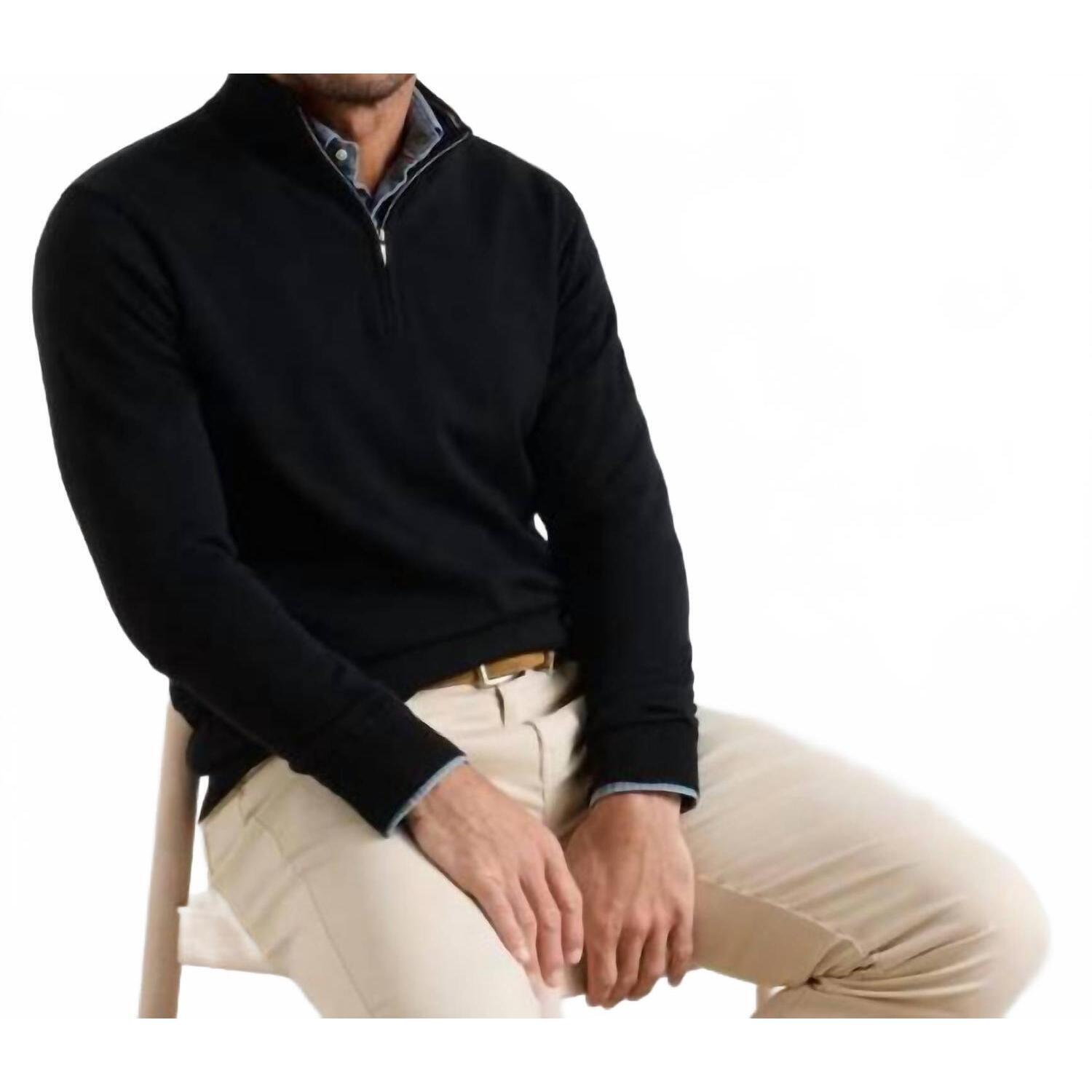New Peter Millar Autumn Crest Quarter-Zip Sweatshirt In Black